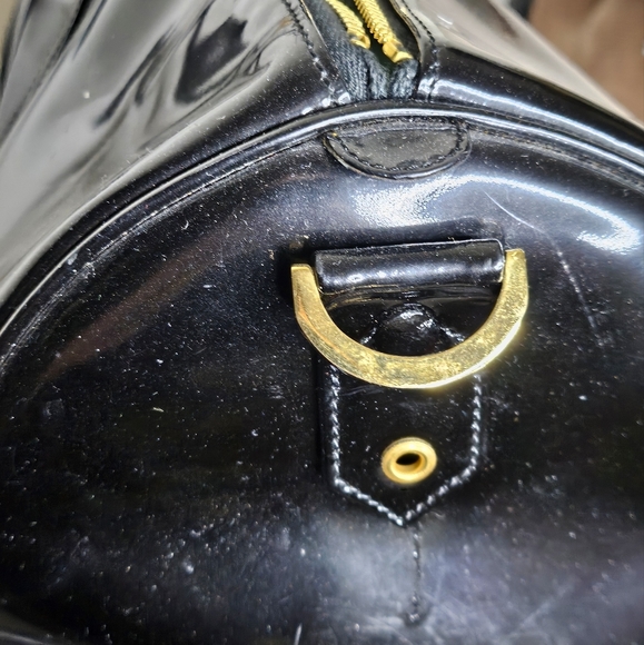 Chanel Timeless Black Patent Boston Travel Duffle Bag Weekender 24kGold Hardware - Picture 5 of 13